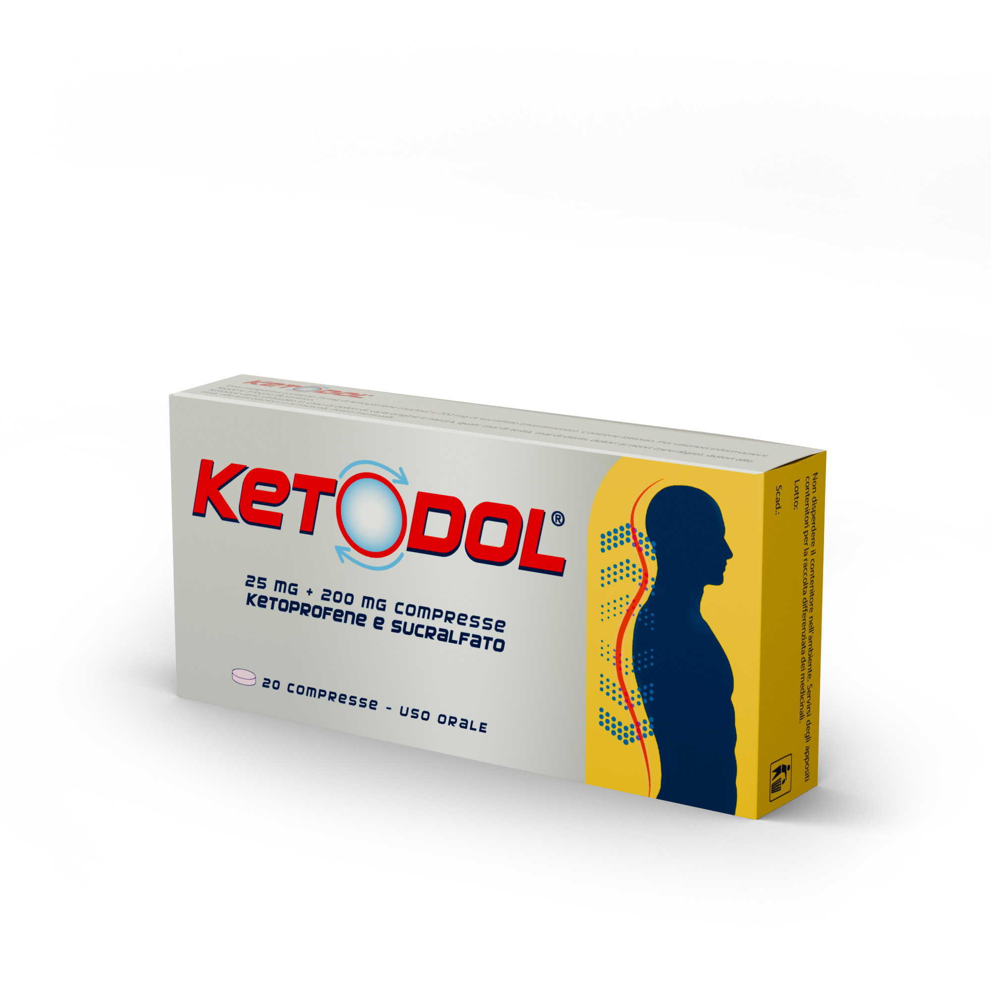KETODOL*20CPR 25MG+200MG - pharmaonline24.it