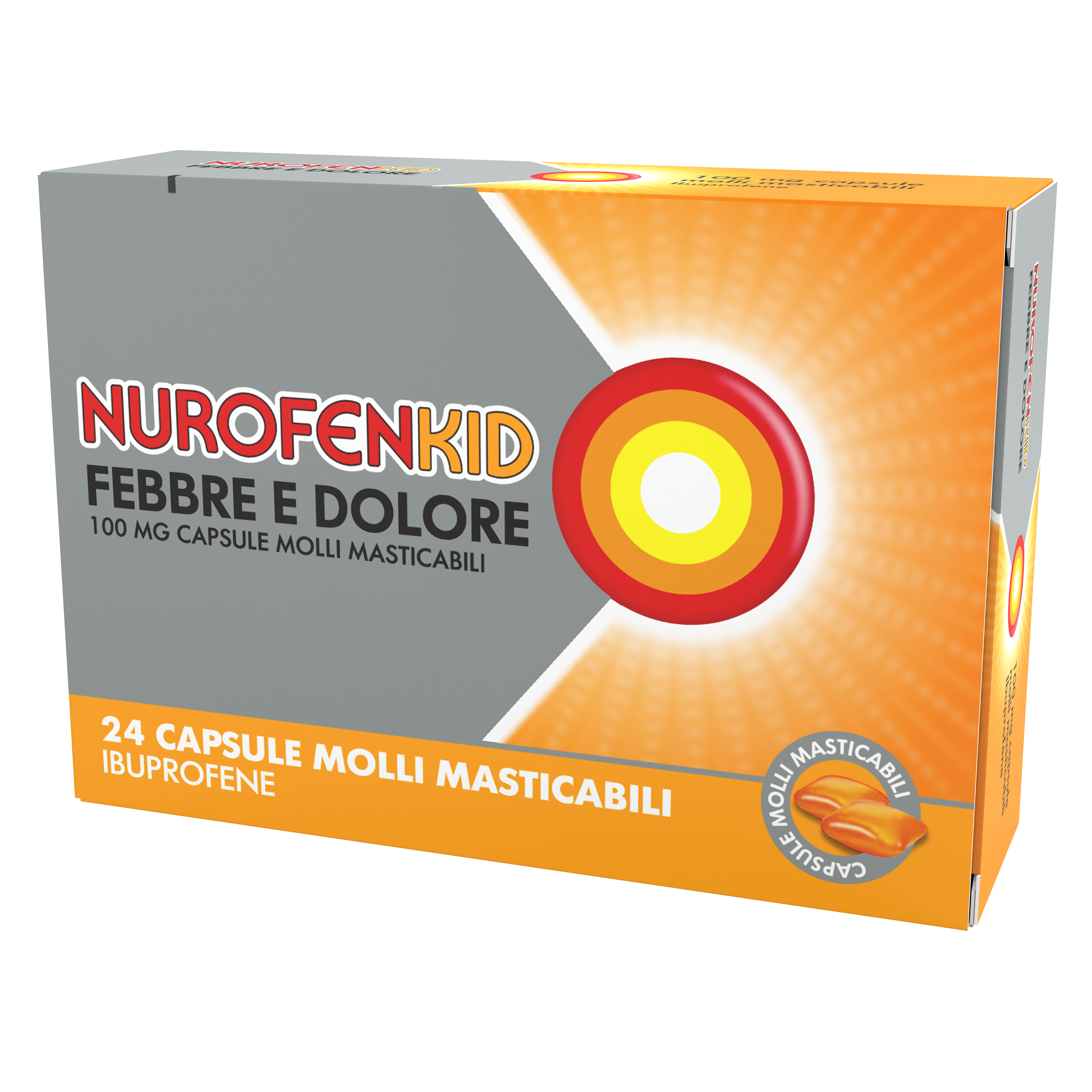 NUROFENKID FEBBRE D*24CPS100MG - pharmaonline24.it