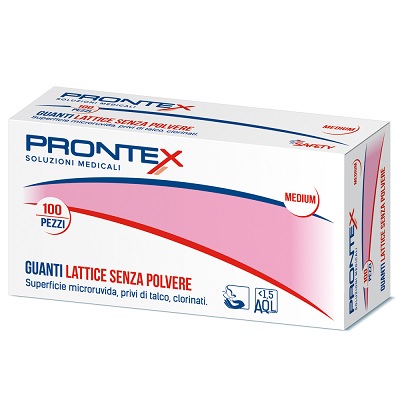 PRONTEX GUANTO IN LATTICE SENZA POLVERE GRANDE 100 PEZZI - pharmaonline24.it