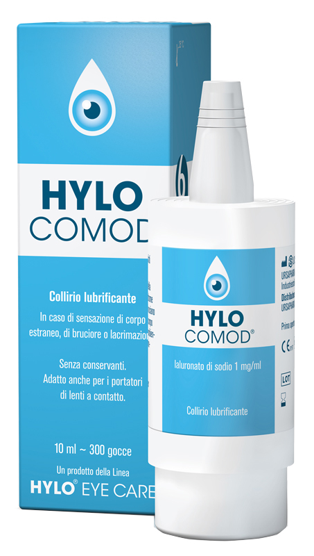 HYLO-COMOD GOCCE OCULARI IALURONATO DI SODIO 0,1%  FLACONCINO 10 ML - pharmaonline24.it