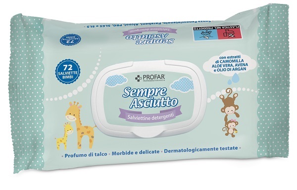 SALVIETTINE UMIDIFICATE SEMPRE ASCIUTTO 72 PEZZI PROFAR - pharmaonline24.it