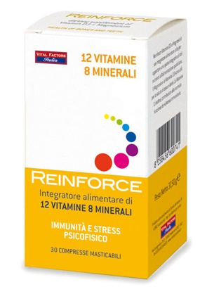 REINFORCE 12 VITAMINE + 8 MINERALI 30 COMPRESSE MASTICABILI - pharmaonline24.it