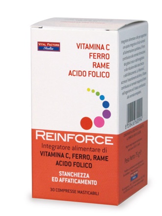 REINFORCE FERRO + RAME + VITAMINA C 30 COMPRESSE MASTICABILI - pharmaonline24.it