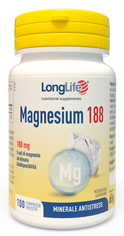 LONGLIFE MAGNESIUM 188 100 COMPRESSE RIVESTITE DA 6,5 G - pharmaonline24.it