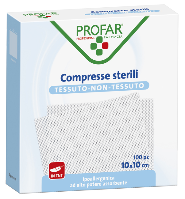 GARZA COMPRESSA TESSUTO NON TESSUTO 10X10 CM 100 PEZZI PROFAR - pharmaonline24.it