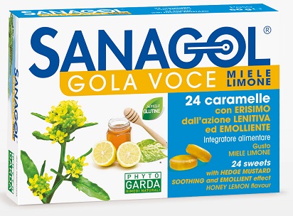 SANAGOL GOLA VOCE MIELE LIMONE 24 CARAMELLE - pharmaonline24.it