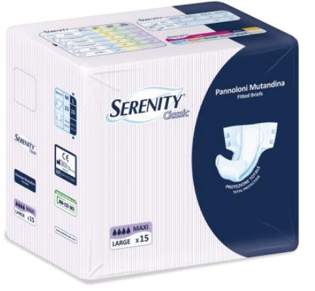 PANNOLONE PER INCONTINENZA A MUTANDINA SERENITY CLASSIC FORMATO MAXI TAGLIA LARGE 15 PEZZI - pharmaonline24.it