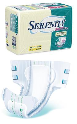 PANNOLONE PER INCONTINENZA SERENITY SOFTDRY FORMATO SUPER TAGLIA MEDIUM 30 PEZZI - pharmaonline24.it