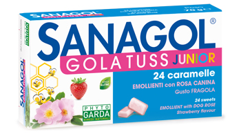 SANAGOL GOLA TUSS JUNIOR FRAGOLA 24 CARAMELLE - pharmaonline24.it
