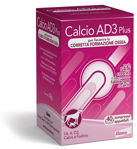 CALCIO AD3 PLUS 40 COMPRESSE APPETIBILI - pharmaonline24.it