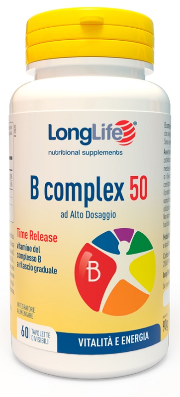 LONGLIFE B COMPLEX 50 RILASCIO GRADUALE 60 TAVOLETTE DIVISIBILI - pharmaonline24.it