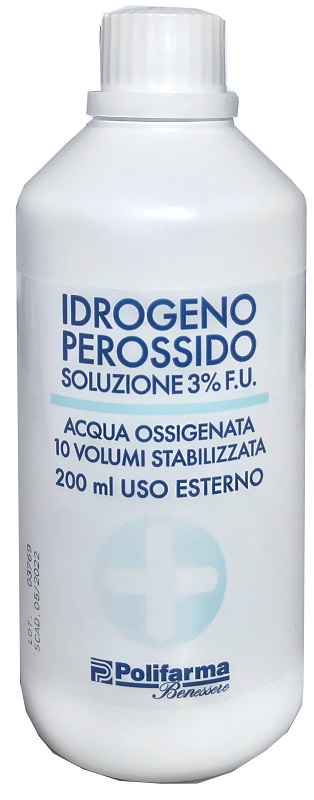 PEROSSIDO IDROGENO 3% 200 ML ACQUA OSSIGENATA 10 VOLUMI STABILIZZATA - pharmaonline24.it