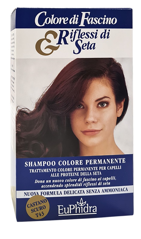 EUPHIDRA COLORE DI FASCINO & RIFLESSI DI SETA SHAMPOO COLOR PERMANENTE 43 CASTANO SCURO 120 ML - pharmaonline24.it