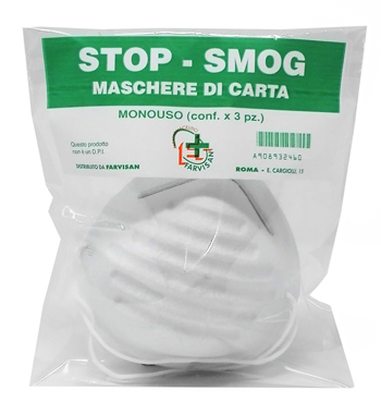 MASCHERE DI CARTA STOP-SMOG MONOUSO 3 PEZZI - pharmaonline24.it