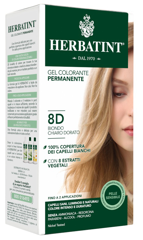 HERBATINT 8D BIONDO CHIARO DORATO 150 ML - pharmaonline24.it