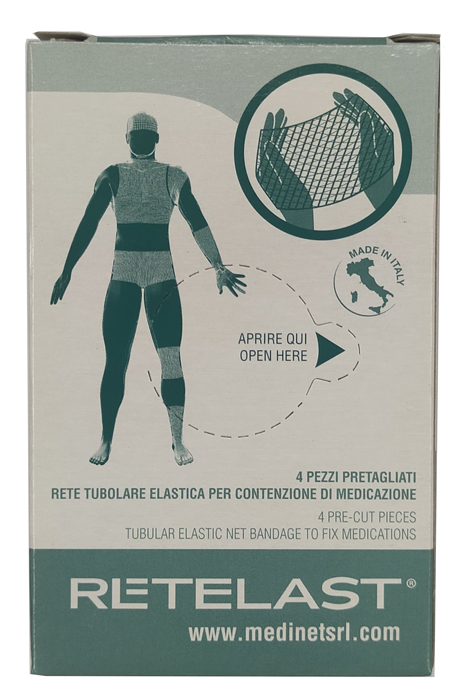 RETE TUBOLARE RETELAST ELASTICA PRETAGLIATA BIANCA PER GAMBA O GINOCCHIO 4 PEZZI - pharmaonline24.it