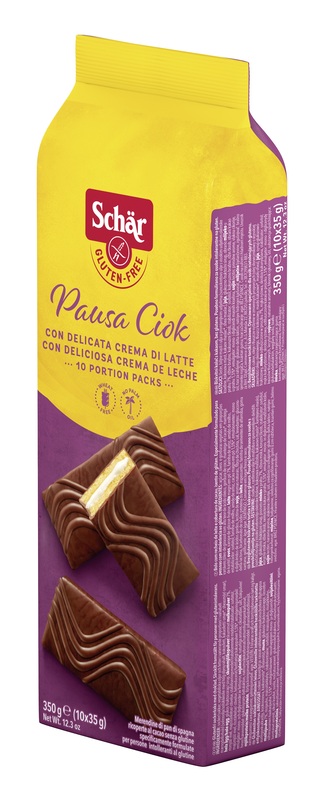 SCHAR PAUSA CIOK MERENDINE DI PAN DI SPAGNA CON CREMA DI LATTE 10 PEZZI DA 35 G - pharmaonline24.it