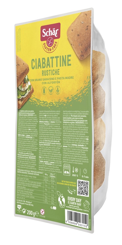 SCHAR CIABATTINE RUSTICHE SENZA LATTOSIO 200 G - pharmaonline24.it