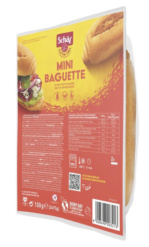 SCHAR MINI BAGUETTE SENZA LATTOSIO 2 X 75 G - pharmaonline24.it