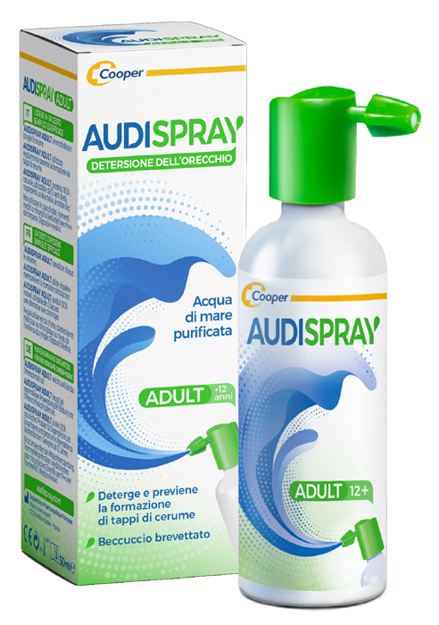 AUDISPRAY ADULT SOLUZIONE DI ACQUA DI MARE IPERTONICA SPRAY SENZA GAS DETERSIONE ORECCHIO 50 ML - pharmaonline24.it