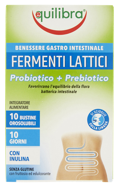 FERMENTI LATTICI PROBIOTICO + PREBIOTICO 10 BUSTINE OROSOLUBILI - pharmaonline24.it