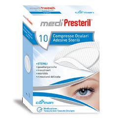 GARZA COMPRESSA OCULARE MEDIPRESTERIL ADESIVA TNT 6,5X9,5CM 10 PEZZI - pharmaonline24.it