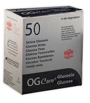 STRISCE MISURAZIONE GLICEMIA OGCARE 50 PEZZI - pharmaonline24.it