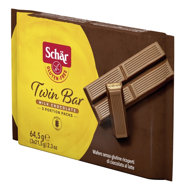 SCHAR TWIN BAR WAFERS RICOPERTI DI CIOCCOLATO AL LATTE 3 PEZZI DA 21,5 G - pharmaonline24.it