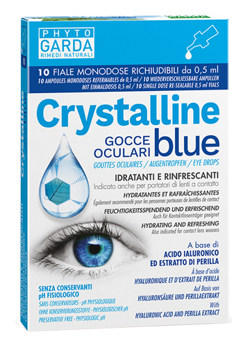 CRYSTALLINE BLUE GOCCE OCULARI MONODOSE 10 FIALE 0,5 ML - pharmaonline24.it
