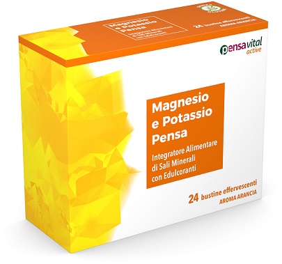 MAGNESIO E POTASSIO ARANCIA PENSA 24 BUSTINE EFFERVESCENTI - pharmaonline24.it