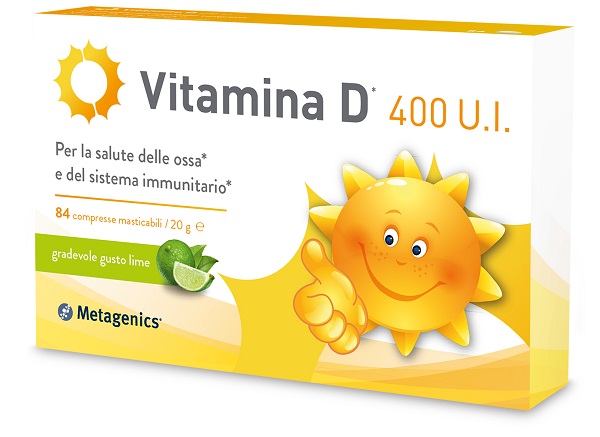 VITAMINA D 400 UI 84 COMPRESSE MASTICABILI GUSTO LIME - pharmaonline24.it