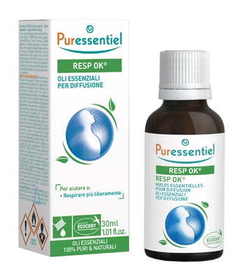 MISCELA RESP OK OLI ESSENZIALI PER DIFFUSIONE 30 ML PURESSENTIEL ECOCERT - pharmaonline24.it