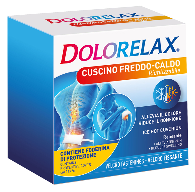 DOLORELAX ICE HOT CUSCINO RIUTILIZZABILE CON VELCRO FISSANTE 11X26 CM - pharmaonline24.it