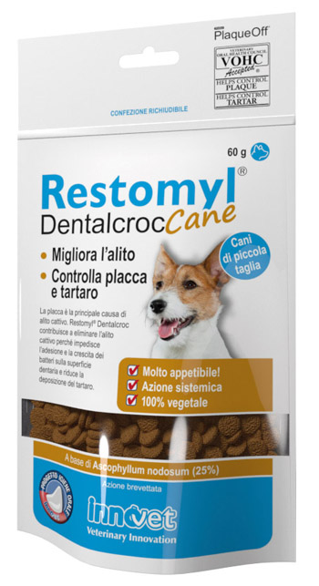 RESTOMYL DENTALCROC CANI PICCOLA TAGLIA BUSTA 60 G - pharmaonline24.it