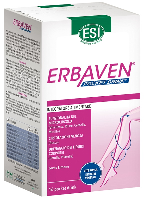 ESI ERBAVEN 16 POCKET DRINK X 20 ML GUSTO LIMONE - pharmaonline24.it