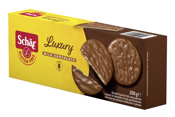 SCHAR LUXURY BISCOTTI DI PASTA FROLLA RICOPERTI DI CIOCCOLATO AL LATTE 200 G - pharmaonline24.it