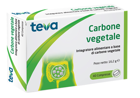 CARBONE VEGETALE TEVA 40 COMPRESSE 16,2 G - pharmaonline24.it