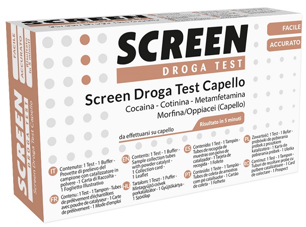 SCREEN DROGA TEST 4 SOSTANZE TRAMITE CAPELLI TEST ANTIDROGA CAPELLO - pharmaonline24.it