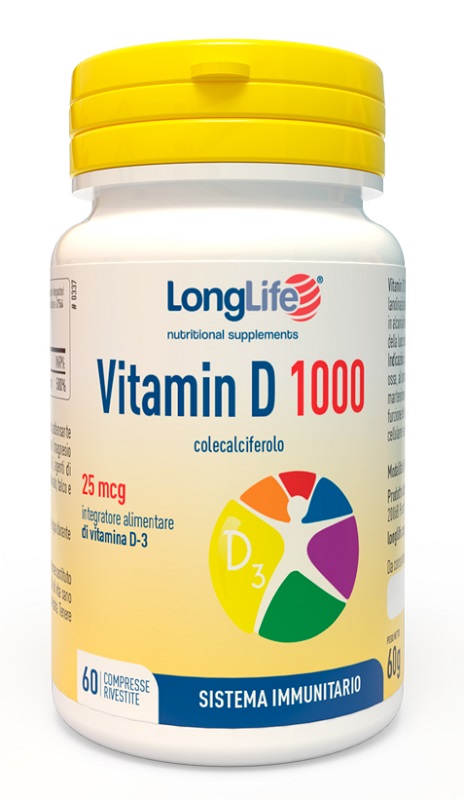 LONGLIFE VITAMIN D 1000UI 60 COMPRESSE RIVESTITE - pharmaonline24.it