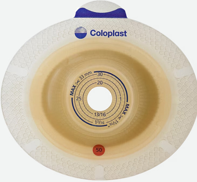 PLACCA PER UROSTOMIA SISTEMA A 2 PEZZI SENSURA XPRO CONVEX LIGHT FORO RITAGLIABILE 15-33MM FLANGIA 50MM 5 PEZZI - pharmaonline24.it