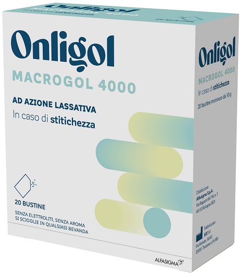 ONLIGOL MACROGOL 4000 20 BUSTINE 10 G SENZA ZUCCHERO - pharmaonline24.it