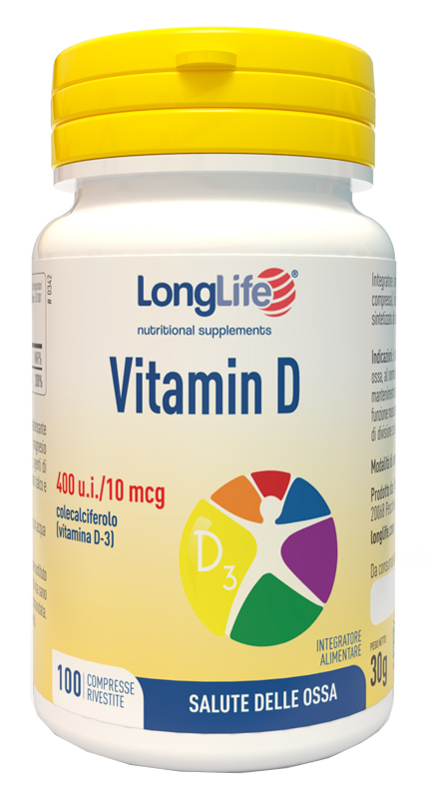 LONGLIFE VITAMIN D 400UI 100 COMPRESSE RIVESTITE - pharmaonline24.it