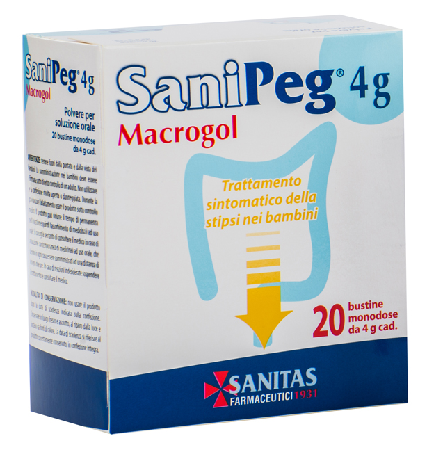 SANIPEG MACROGOL POLVERE PER SOLUZIONE ORALE 20 BUSTINE DA 4 G - pharmaonline24.it