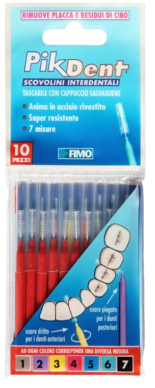 PIKDENT STUZZICOLINO 4 ROSSO 10 PEZZI - pharmaonline24.it