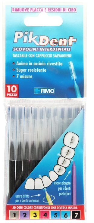 PIKDENT STUZZICOLINO 7 NERO 10 PEZZI - pharmaonline24.it