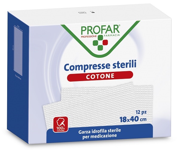 GARZA IDROFILA PROFAR COMPRESSA STERILE 18X40 CM 12 PEZZI - pharmaonline24.it