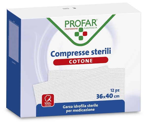GARZA IDROFILA PROFAR COMPRESSA STERILE 36X40 CM 12 PEZZI - pharmaonline24.it