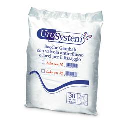 SACCA DI DRENAGGIO DA GAMBA PER INCONTINENZA UROSYSTEM TUBO 10 CM 30 PEZZI - pharmaonline24.it
