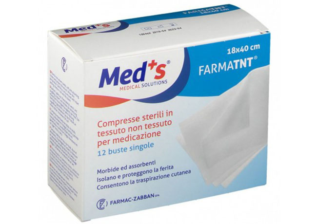 GARZA COMPRESSA MEDS TESSUTO NON TESSUTO 18X40CM 12 PEZZI - pharmaonline24.it