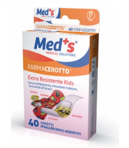 CEROTTO MEDS STRIP KIDS IPOALLERGENICO ASSORTITI 40 PEZZI - pharmaonline24.it
